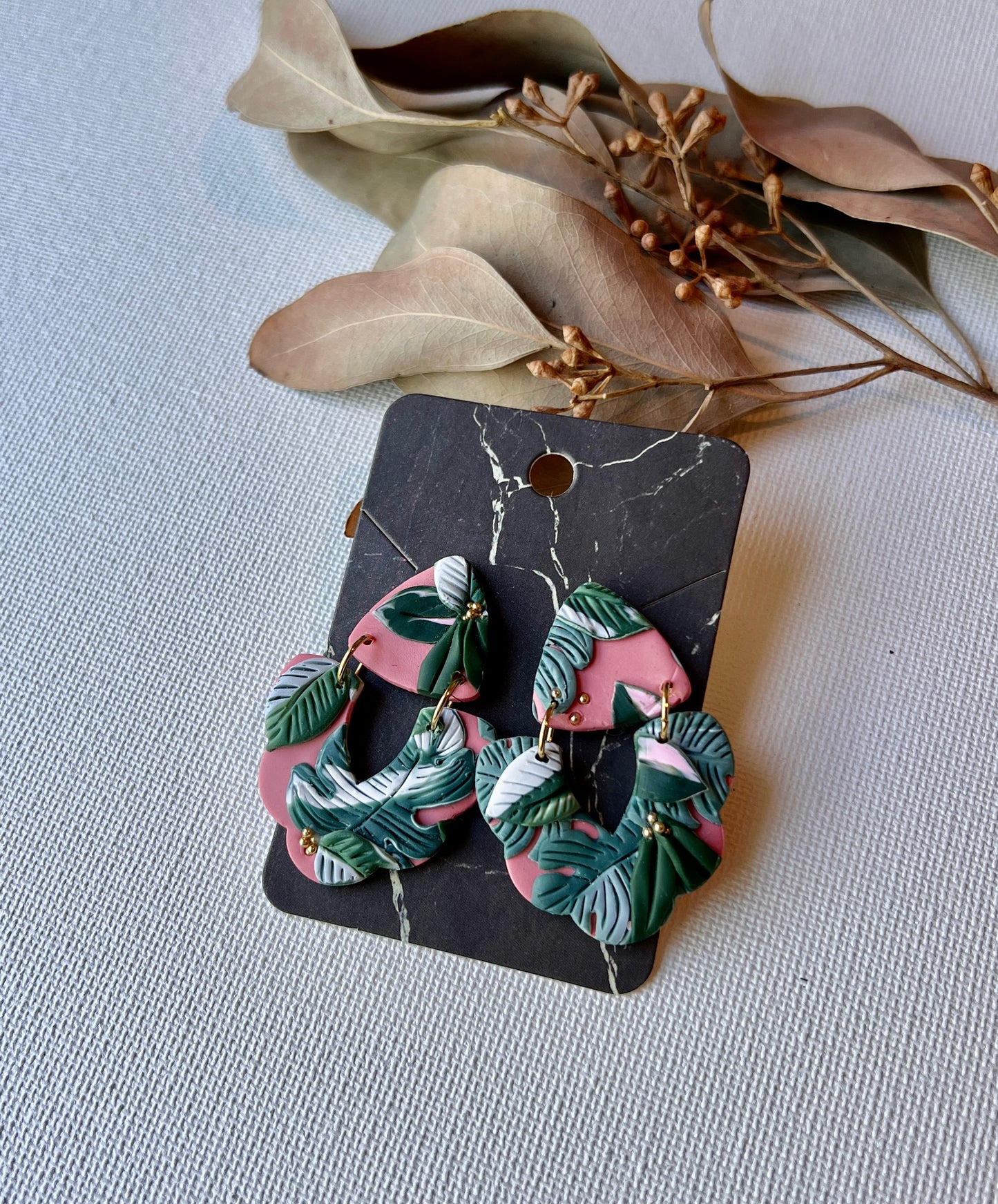 Tropical Garden Polymer Clay Earrings