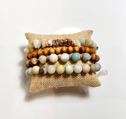Earthy Gemstone Bracelet Stack